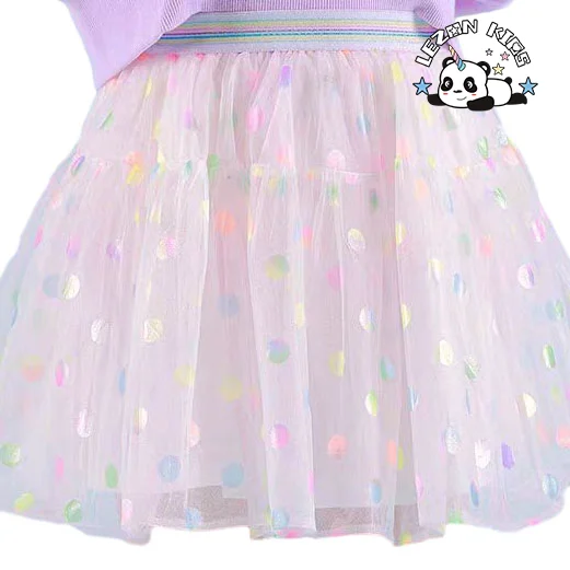 LEZONKIDS - Customizable Colorful Elegant Summer Girls Kids Tutu Skirts Short Cotton Straight Dress Lace Skirts for 2-14T Children